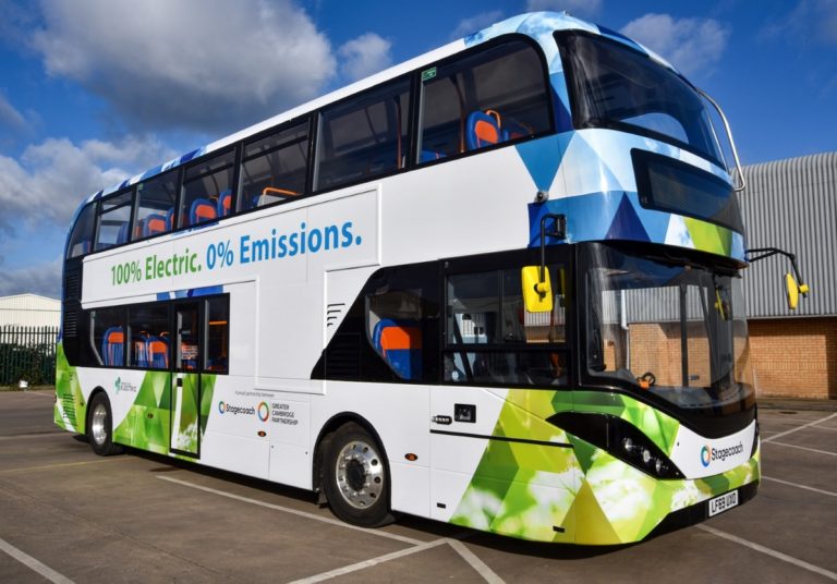 Stagecoach in Cambridge first in regions to put electric double decker on the road